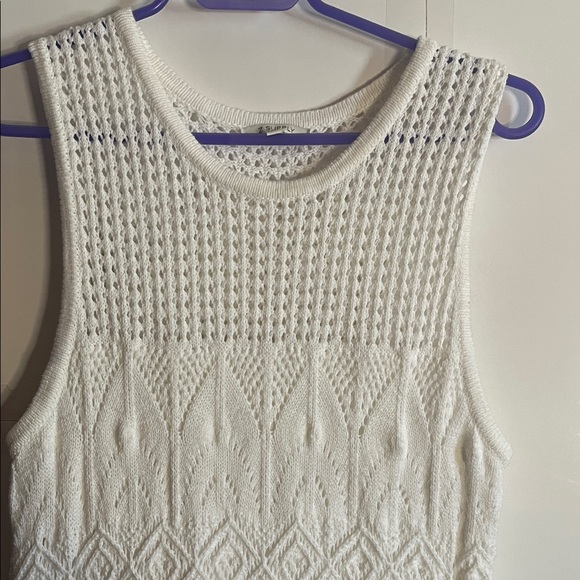 😄Z supply crocheted maxi dress lined off white medium - Picture 7 of 9